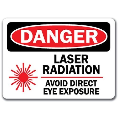 Danger Sign-Laser Radiation Avoid Eye Exposure w/Graphic-10x14 OSHA Sign, 14" H, DS-Laser 4